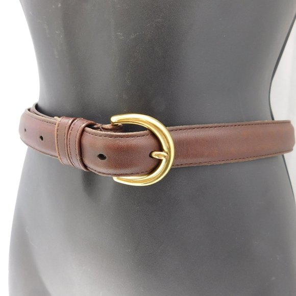 VINTAGE COACH BROWN GLOVE LEATHER BELT - Picture 3 of 8